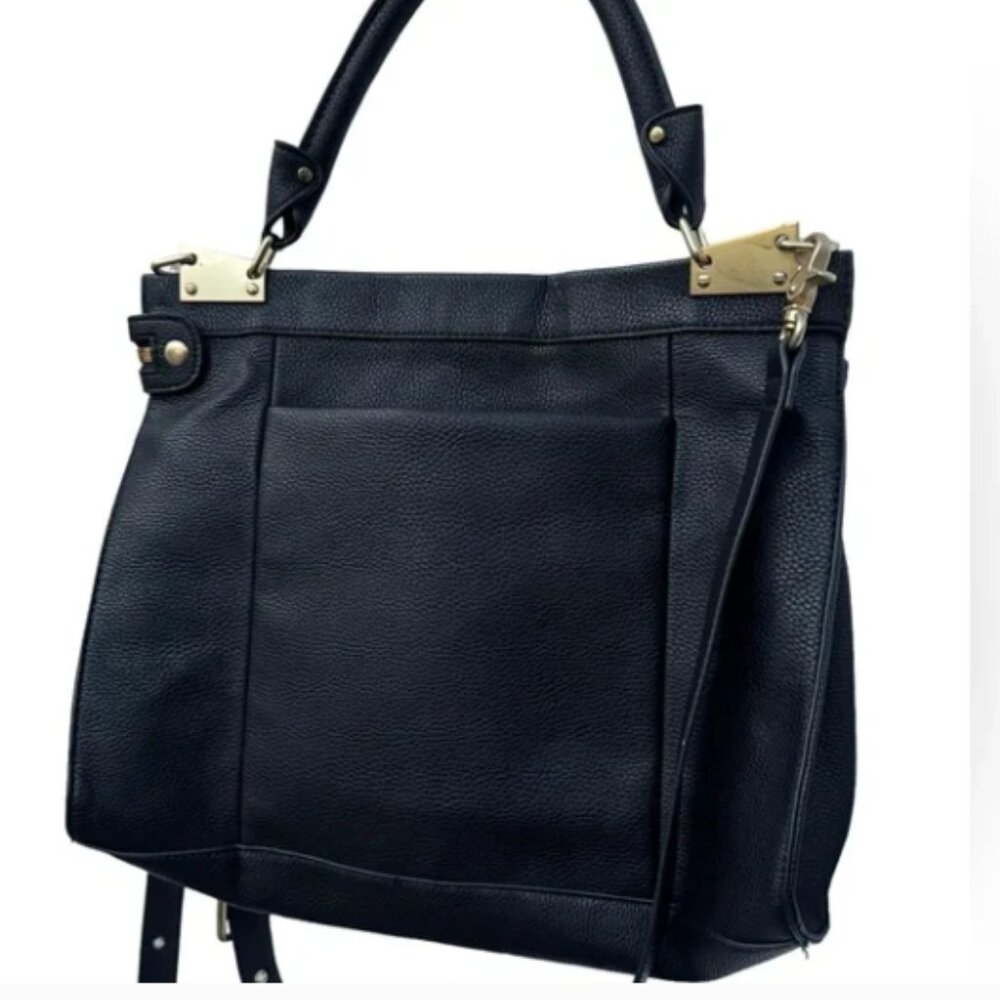 Foley + Corinna Dione Satchel Shoulder Bag purse black leather